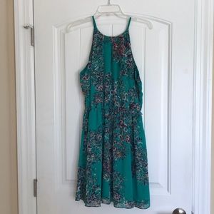 Green floral dress, size XL